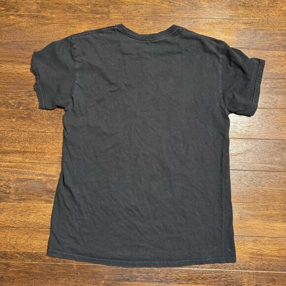 Nirvana 90's Grunge Smiley‎ Face Logo Band T-Shirt Sz M Black Yellow - Picture 4 of 11